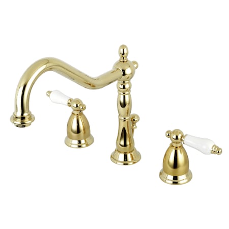 Kingston Brass 8" Widespread Bathroom Faucet, Polished Brass KS1992PL